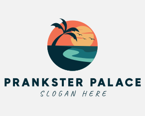 Sunset Island Beach logo design