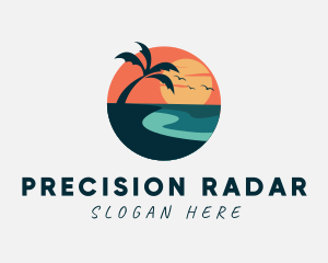 Sunset Island Beach logo design