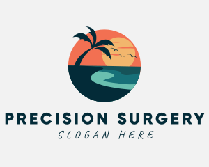 Sunset Island Beach logo design