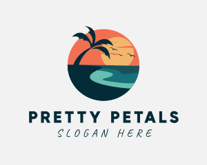 Sunset Island Beach logo design