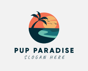 Sunset Island Beach logo design