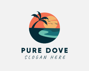 Sunset Island Beach logo design