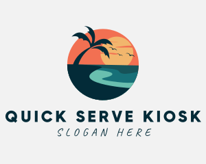 Sunset Island Beach logo design