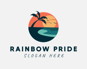 Sunset Island Beach logo design