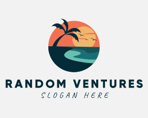 Sunset Island Beach logo design