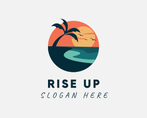 Sunset Island Beach logo design