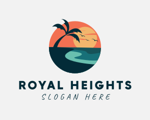 Sunset Island Beach logo design