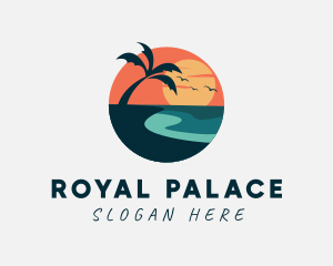 Sunset Island Beach logo design