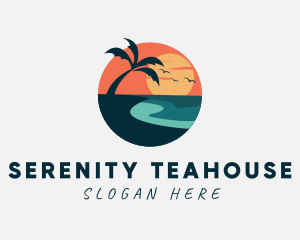 Sunset Island Beach logo design