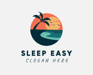 Sunset Island Beach logo design