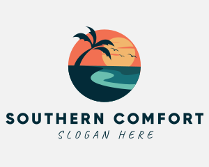 Sunset Island Beach logo design