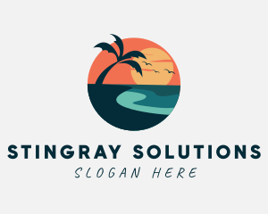 Sunset Island Beach logo design