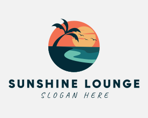 Sunset Island Beach logo design