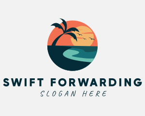 Sunset Island Beach logo design