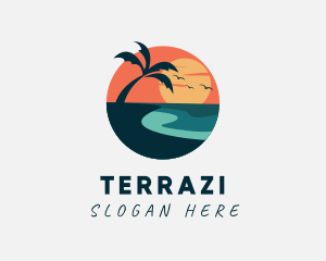 Sunset Island Beach logo design