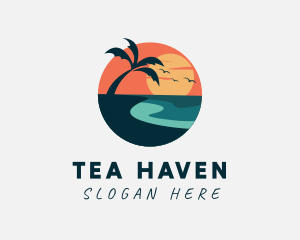 Sunset Island Beach logo design