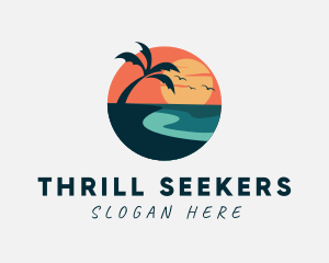 Sunset Island Beach logo design