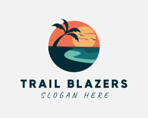 Sunset Island Beach logo design