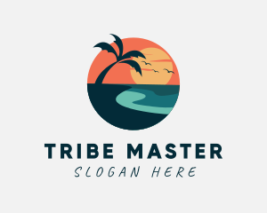 Sunset Island Beach logo design