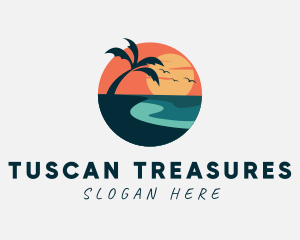 Sunset Island Beach logo design