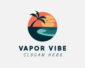 Sunset Island Beach logo design