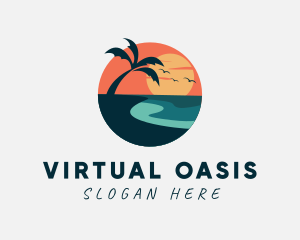 Sunset Island Beach logo design