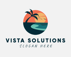 Sunset Island Beach logo design