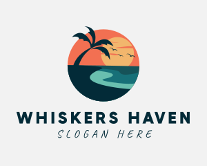 Sunset Island Beach logo design