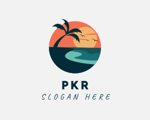 Sunset Island Beach logo design