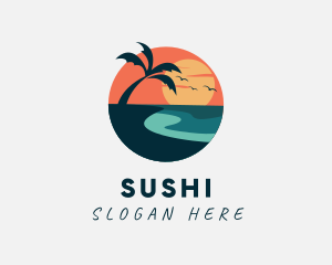 Sunset Island Beach logo design