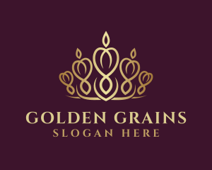 Golden Pageant Crown logo design