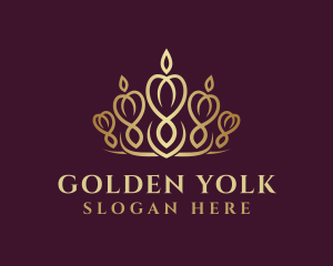 Golden Pageant Crown logo design