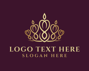 Luxurious - Golden Pageant Crown logo design