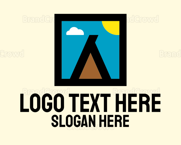 Outdoor Camping Teepee Tent Logo