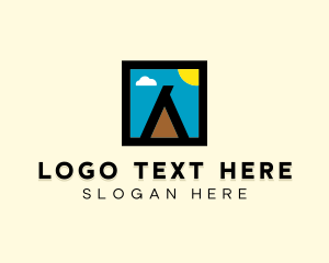 Mountain - Outdoor Camping Teepee Tent logo design