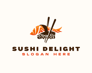 Sashimi Sushi Chopsticks logo design