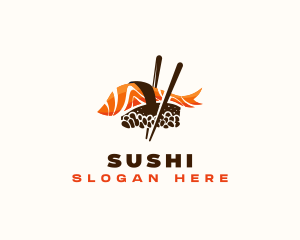 Sashimi Sushi Chopsticks logo design