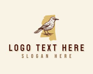 Map - Mississippi Wildlife Bird logo design