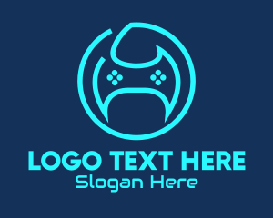 Mobile Gaming - Blue Game Controller logo design