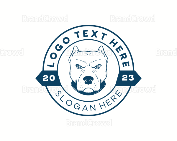 Pitbull Dog Animal Logo