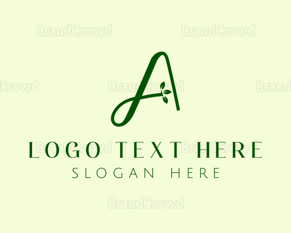 Natural Herb Letter A Logo