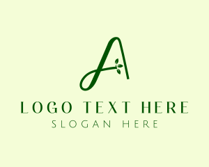 Vine - Natural Herb Letter A logo design