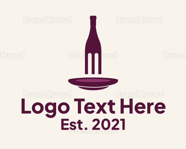 Wine Restaurant Fork Logo