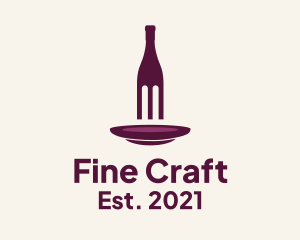 Wine Restaurant Fork  logo design