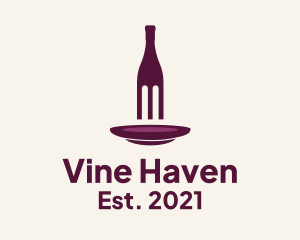 Wine Restaurant Fork  logo design