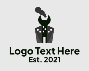 Factory - Wrench Industrial Factory logo design