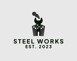 Wrench Industrial Factory  logo design