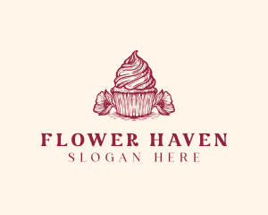 Flower Cupcake Bakery logo design