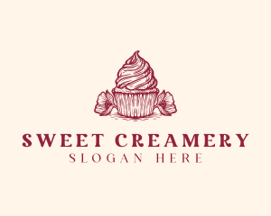 Flower Cupcake Bakery logo design