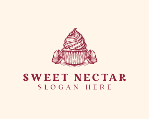 Flower Cupcake Bakery logo design